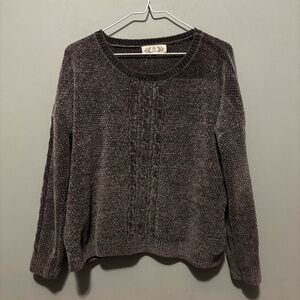 Pink Rose Dark gray Crew Neck Sweater sz large